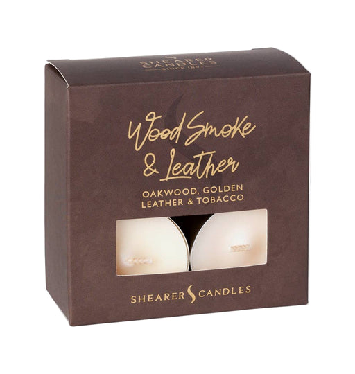 Shearer Candles Wood Smoke and Leather Tealights - LemonSalt