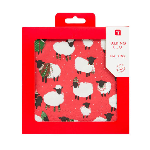 Sheep Christmas Napkins - 20 Pack - LemonSalt
