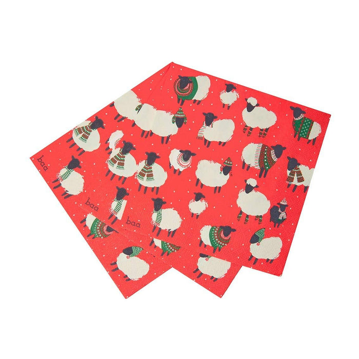 Sheep Christmas Napkins - 20 Pack - LemonSalt