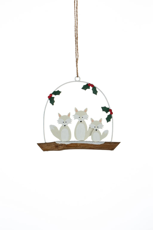 Shoeless Joe Arctic Fox Heart Christmas Tree Decoration | {{ collection.title }}