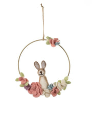 Shoeless Joe Blossom Bunny Wreath Tree Decoration