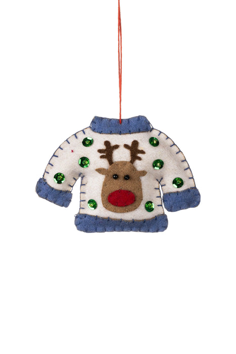 Shoeless Joe Christmas Tree Decorations - Reindeer Jumper