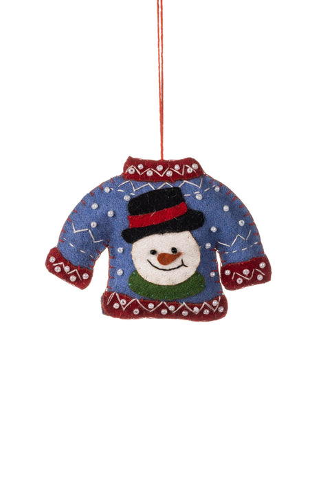 Shoeless Joe Christmas Tree Decorations - Snowman Jumper