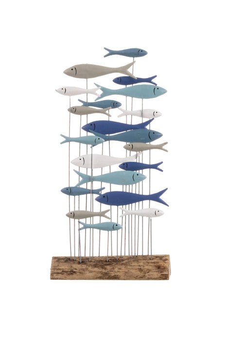 Shoeless Joe Elegant School of Fish - Blue