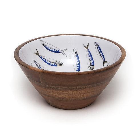Shoeless Joe Mackerel Mango Wood Bowl 25cm