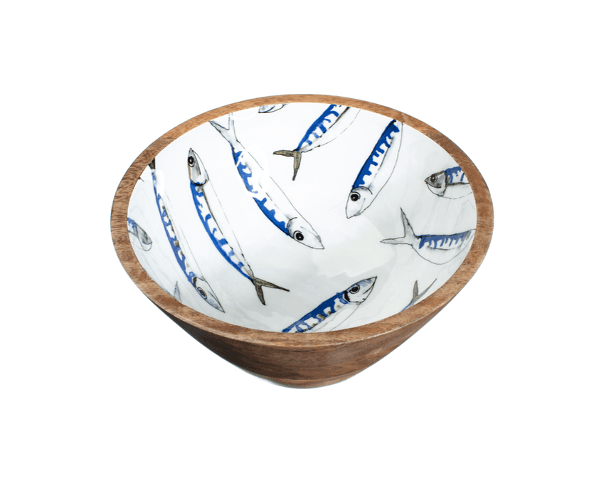 Shoeless Joe Mackerel Mango Wood Bowl 25cm