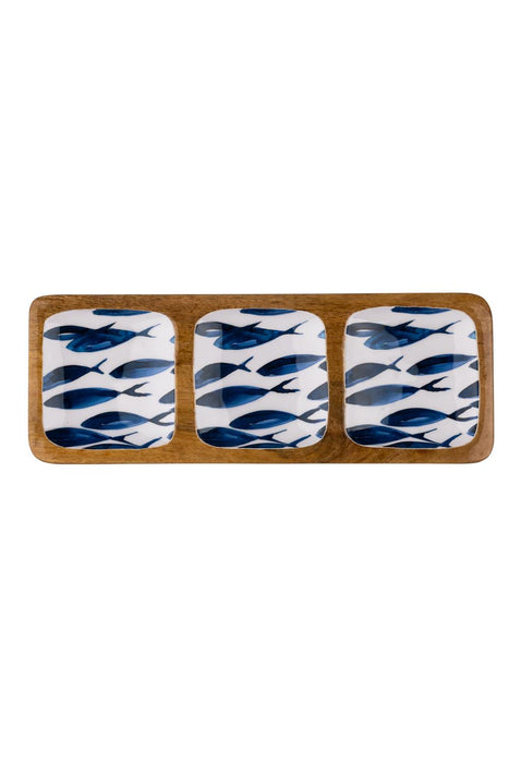Shoeless Joe Ocean Fish Three Square's Tray | {{ collection.title }}