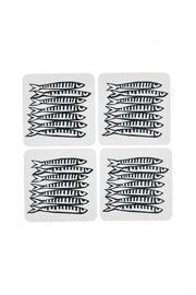 Shoeless Joe Sardine Indigo Cork Backed Coasters (4)