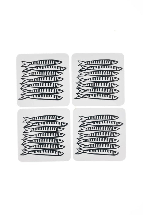 Shoeless Joe Sardine Indigo Cork Backed Coasters (4)