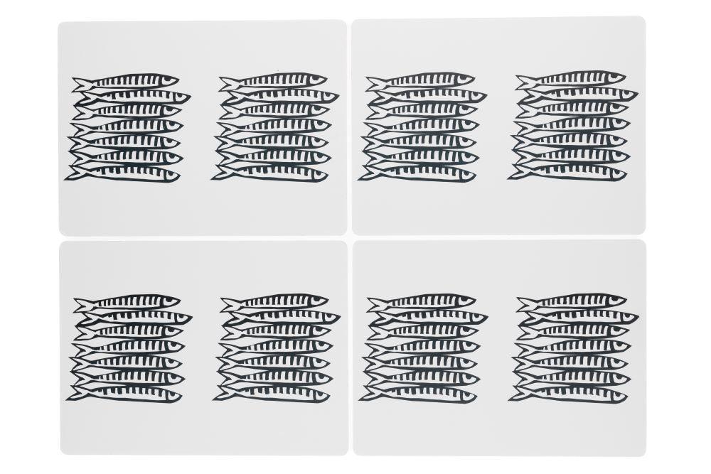 Shoeless Joe Sardine Indigo Cork Backed Placemats (4)