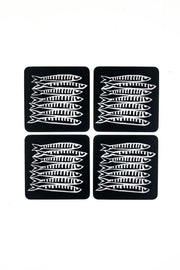 Shoeless Joe Sardine White Cork Backed Coasters (4)