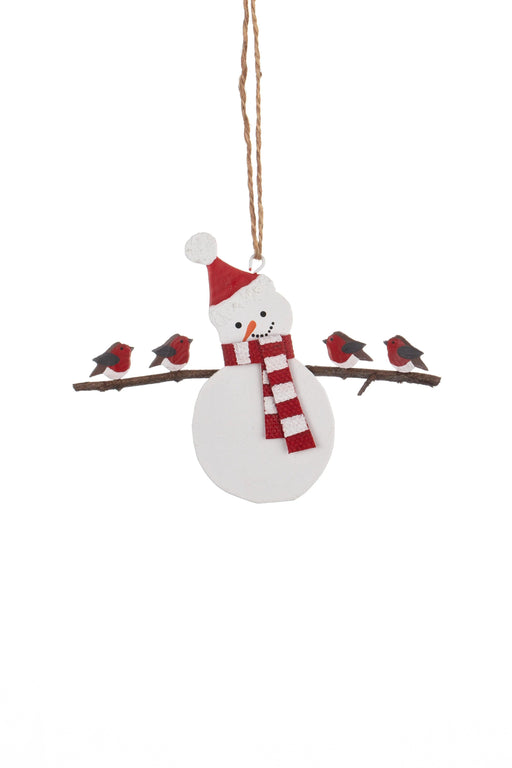 Shoeless Joe Snowman Holding Robin Hanger Christmas Tree Decoration | {{ collection.title }}
