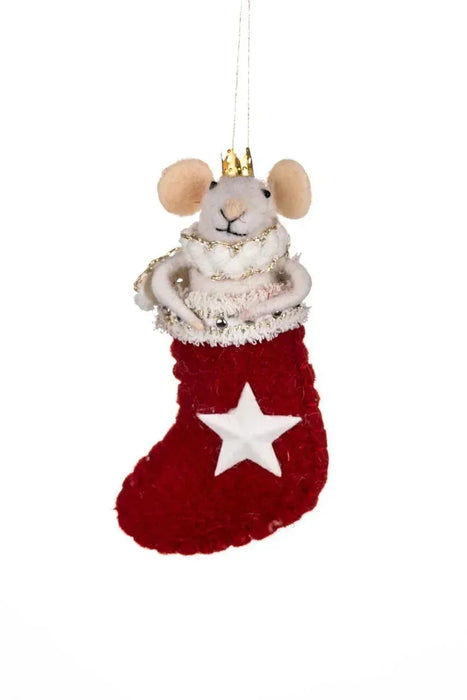 Shoeless Joe Stocking Mouse Tree Decoration - LemonSalt