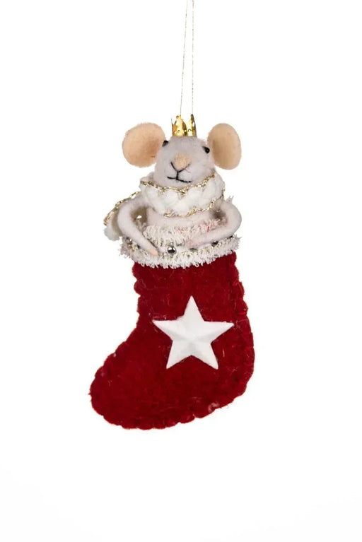 Shoeless Joe Stocking Mouse Tree Decoration - LemonSalt