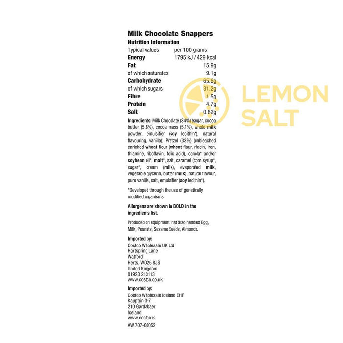 Snappers Milk Chocolate and Caramel Pretzels (567g)