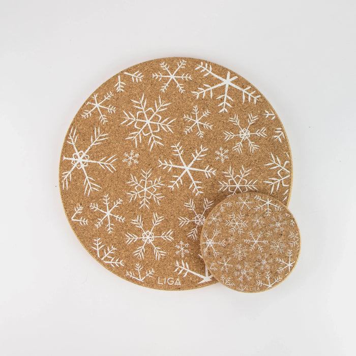 Liga Cork Coaster - Snowflake