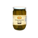 Jar of pickled cucumbers with clear label and white lid, Middle Eastern preserved food