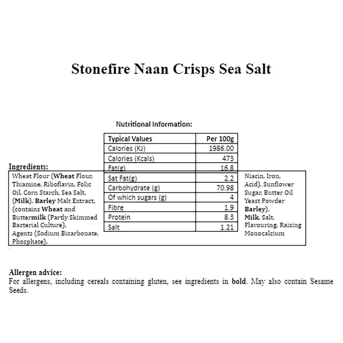 Stonefire Sea Salt Naan Crisps (2x397g) - LemonSalt
