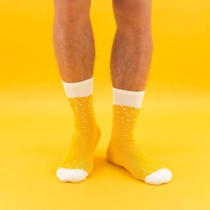 Suck UK Lager Beer Socks - Yellow - LemonSalt
