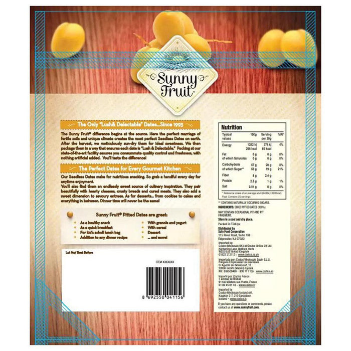 Sunny Fruit Sun-Dried Pitted Deglet Nour Dates (1kg) - LemonSalt