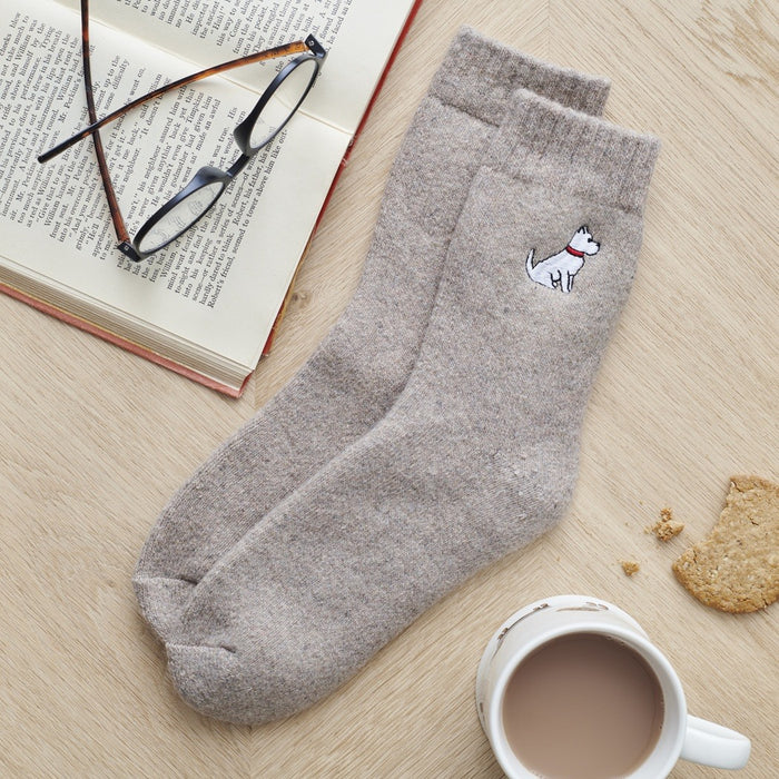 Sweet William Dog Walking Socks - Westie Dog - LemonSalt