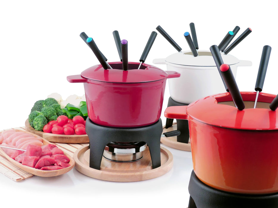 Swissmar Sierra 12-Piece Fondue Set: Cherry Red - LemonSalt