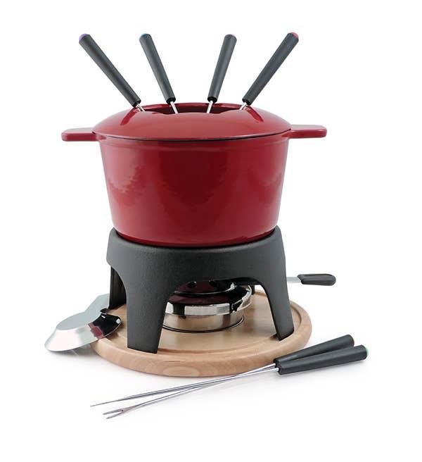 Swissmar Sierra 12-Piece Fondue Set: Cherry Red - LemonSalt