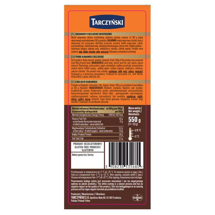 Tarczynski Kabanos Exclusive Pork (11x50g) - LemonSalt