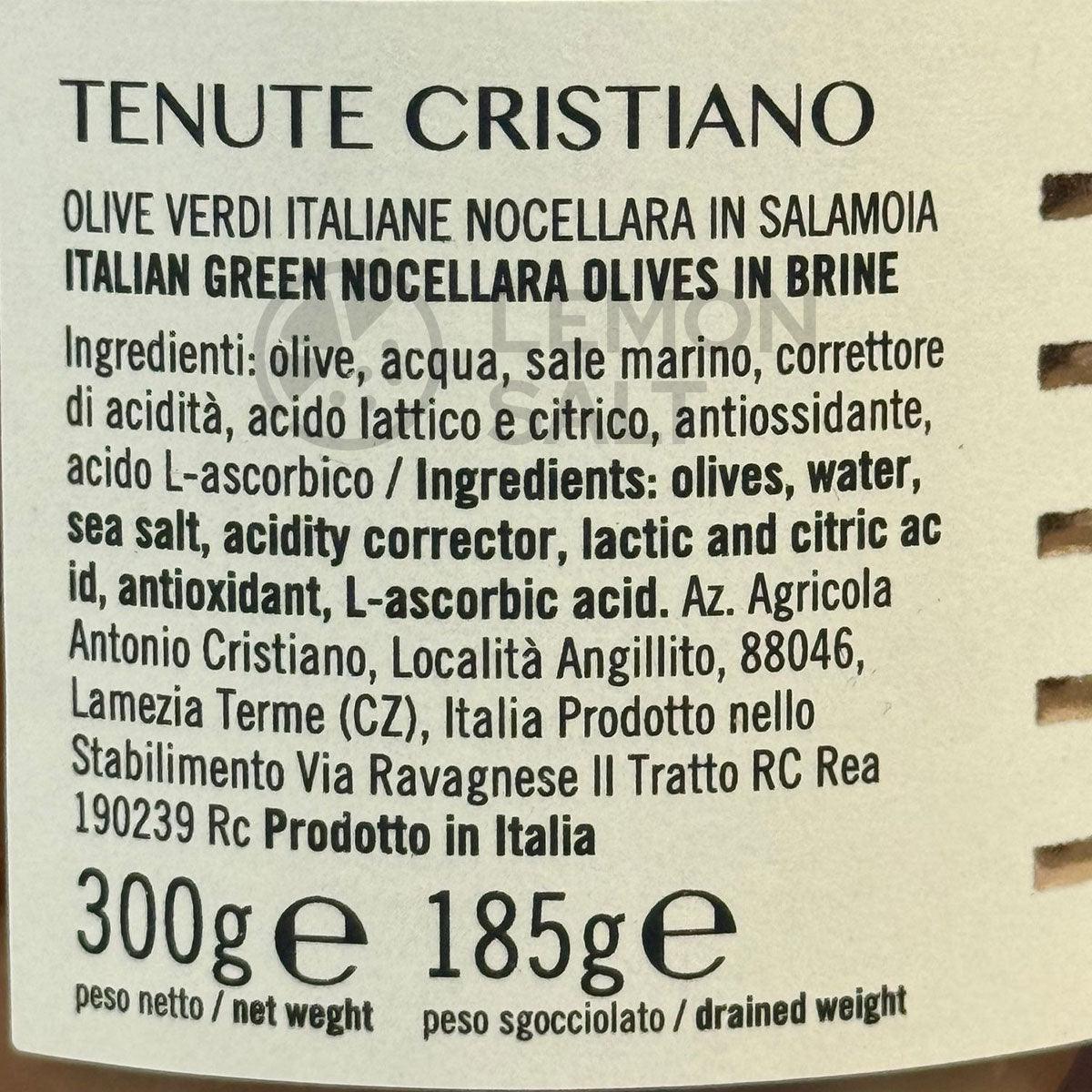 Tenute Cristiano Nocellara Olives in Brine (300g) - LemonSalt
