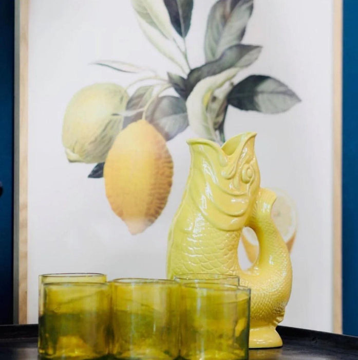 The Gluggle Jug Factory Pitcher Vase - Extra Large - Yellow Lustre - 1.2L - LemonSalt