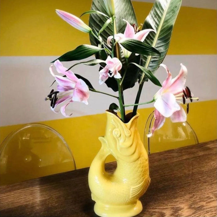 The Gluggle Jug Factory Pitcher Vase - Extra Large - Yellow Lustre - 1.2L - LemonSalt