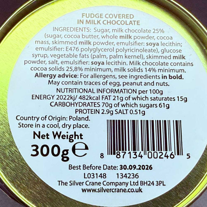 The Silver Crane Christmas Chocolate Fudge Tin (300g) - The Mouse King - LemonSalt