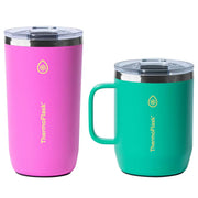 ThermoFlask Coffee & Mug Set in Pink & Green
