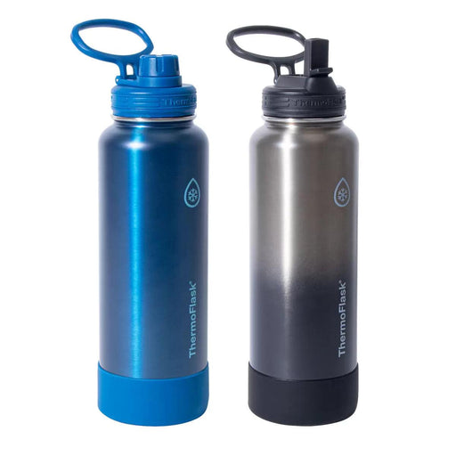 Thermoflask Stainless Steel Pack of 2 Water Bottle - Blue & Black (1.2L x 2) - LemonSalt