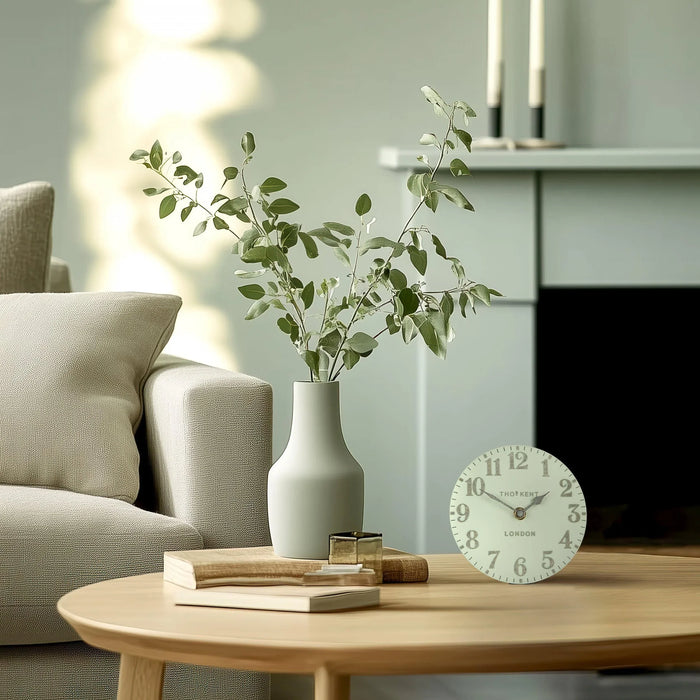 Thomas Kent Arabic Mantel Clock - Pearl Green (15cm) - LemonSalt