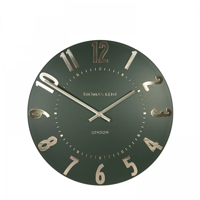 Thomas Kent Mulberry Wall Clock - Olive Green - 30cm - LemonSalt
