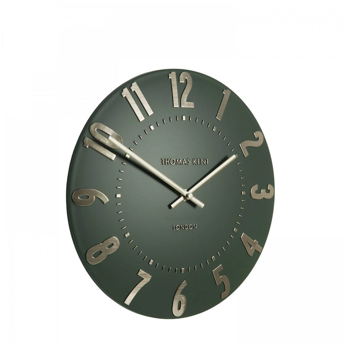 Thomas Kent Mulberry Wall Clock - Olive Green - 30cm - LemonSalt