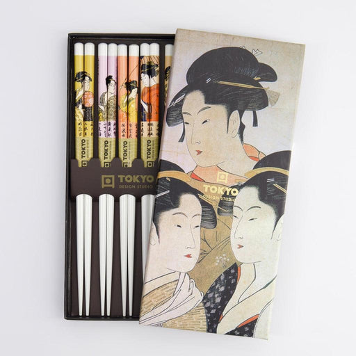 Tokyo Design Studio Chopstick Giftset - Geisha White (5 Pairs) - LemonSalt