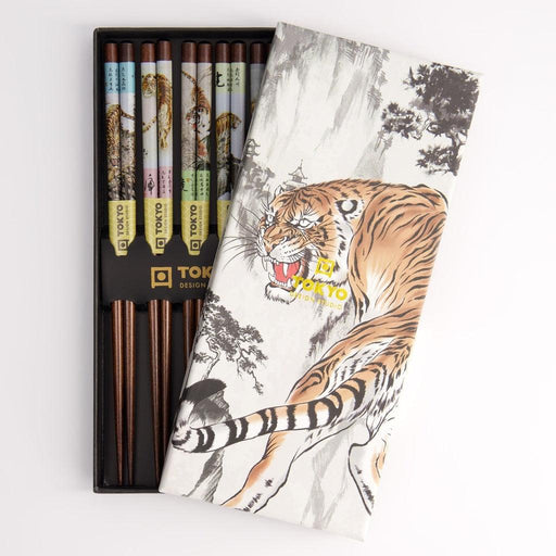 Tokyo Design Studio Chopstick Giftset - Tiger (5 Pairs) - LemonSalt