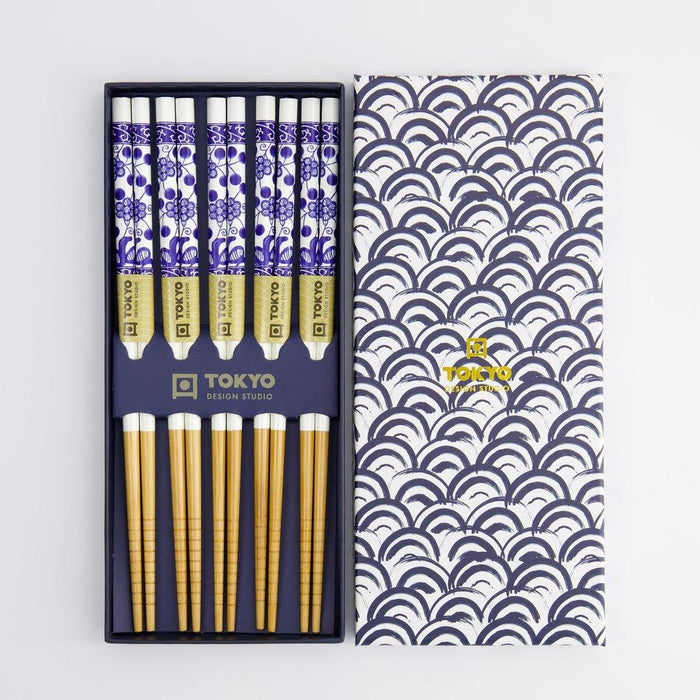 tokyo-design-studio-chopstick-giftset-wave-blue-5-pairs-lemonsalt-69768