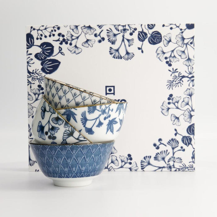 Tokyo Design Studio Flora Japonica Rice Bowl Giftset 4pcs (12cm) - LemonSalt