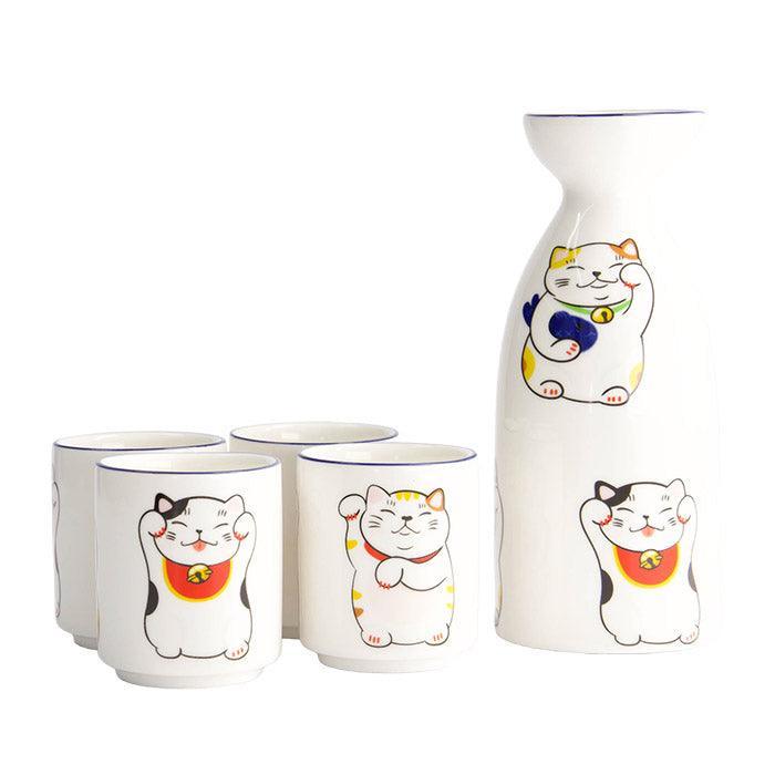 Tokyo Design Studio Kawaii Lucky Cat Sake Set & Jug (50ml & 120ml)