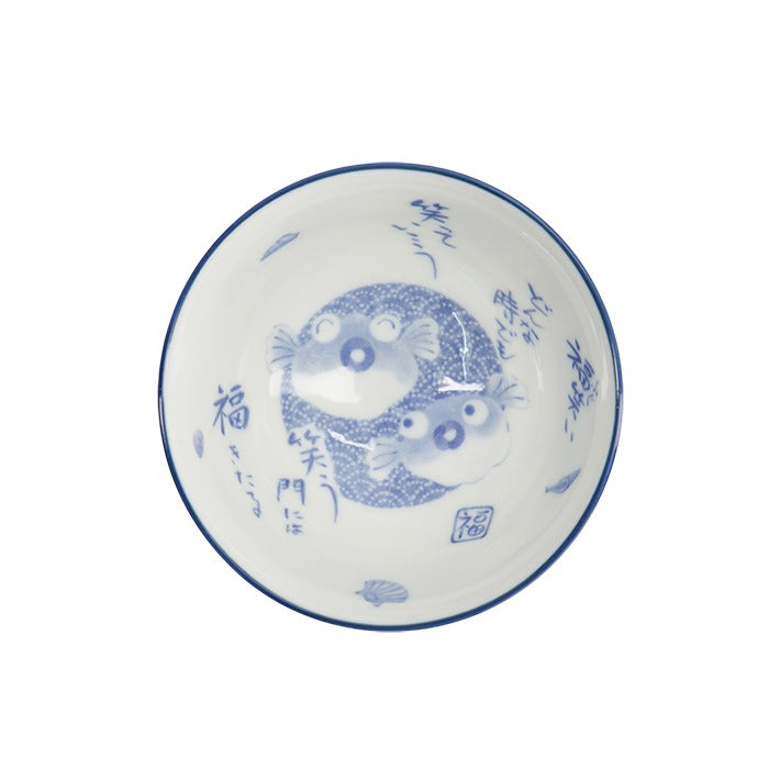 Tokyo Design Studio - Kawaii Rice Bowls Blowfish Dark Blue (300ml) - LemonSalt