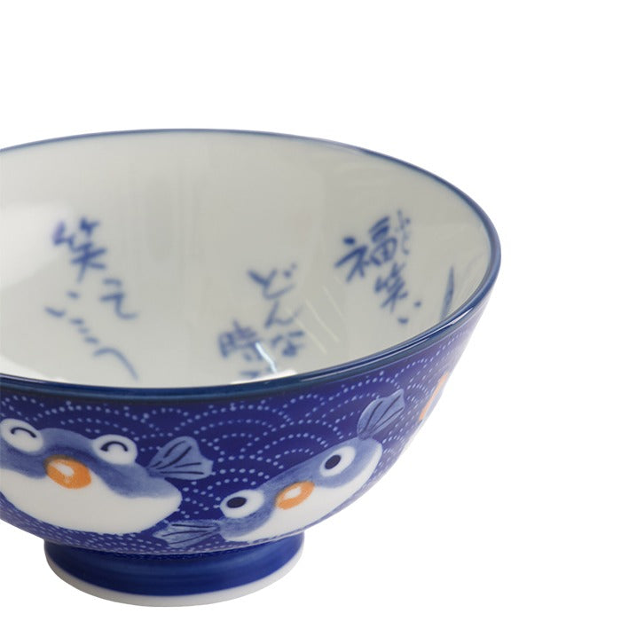 Tokyo Design Studio - Kawaii Rice Bowls Blowfish Dark Blue (300ml) - LemonSalt