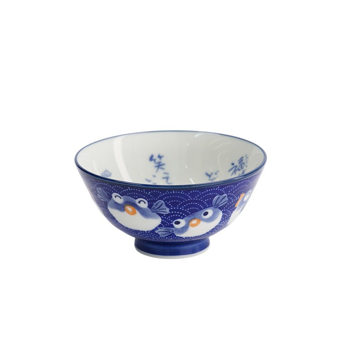 Tokyo Design Studio - Kawaii Rice Bowls Blowfish Dark Blue (300ml) - LemonSalt