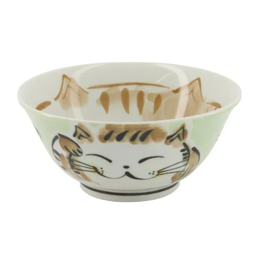 Tokyo Design Studio - Kawaii Tayo Bowl Fuku Cat Neko Green (500ml) - LemonSalt
