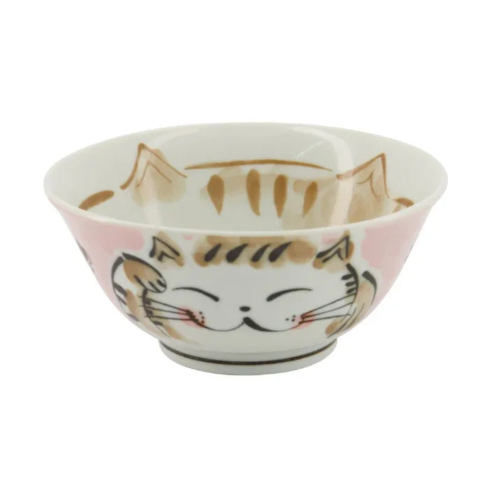 Tokyo Design Studio - Kawaii Tayo Bowl Fuku Cat Neko Pink (1000ml) - LemonSalt