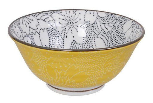 Tokyo Design Studio - Mixed Bowls Dot Sakura 14.8x6.8cm 500ml Black/Yellow - LemonSalt