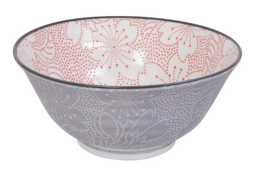 Tokyo Design Studio - Mixed Bowls Dot Sakura 14.8x6.8cm 500ml Red/Grey - LemonSalt