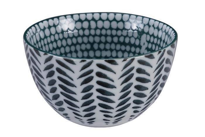 Tokyo Design Studio - Mixed Bowls Hachinosu Green/Leaf Grey 12.7x7cmh 500ml - LemonSalt
